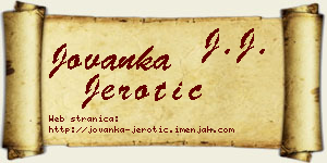 Jovanka Jerotić vizit kartica